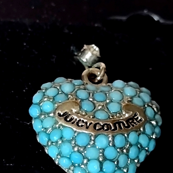 JUICY Couture Sky Blue Heart Dangling Earrings 🎁 NWT - Picture 4 of 7